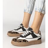 Gemre Black and white sneakers with leopard print accents Meril | Shoptok.si