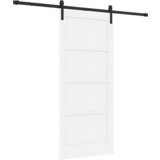 vidaXL Klizna Vrata s Hardverom Bijela 86x198.5 cm Čvrsto Drvo Bor | shoptok.hr