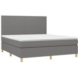  box spring s madracem LED tamnosivi 180x200 cm tkanina | shoptok.hr