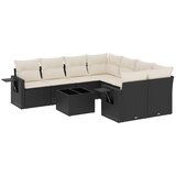  9-dijelni set vrtnih sofa s jastucima crni od poliratana | shoptok.hr