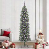 vidaXL Umjetno vitko božićno drvce s stalakom Zelena i bijela 240 cm | shoptok.hr