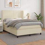  s oprugama i madracem krem 140 x 190 cm od umjetne kože | shoptok.hr