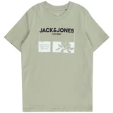 Jack & Jones Majica pastelno zelena / črna / bela