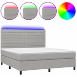  box spring s madracem LED svjetlosivi 160x200 cm tkanina | shoptok.hr