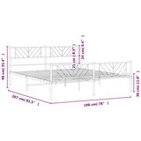 Metalni okvir kreveta uzglavlje i podnožje crni 193x203 cm | shoptok.hr