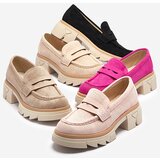 Resti Beige women's openwork moccasins on a solid sole Ejina - Footwear | Shoptok.si