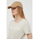 Tommy Hilfiger Bombažna kratka majica bež barva