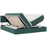 vidaXL postelja s shranjevanjem z vzmetnico temno zelena 90 x 200 cm, (5000100809) | Shoptok.si