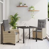 vidaXL Set od 3 komada vrtne blagovaonske garniture s jastučićima bež poliratan | shoptok.hr