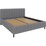 CARRYHOME OBLAZINJENA POSTELJA 140 cm x 200 cm , tekstil svetlo siva | Shoptok.si