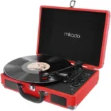 Gramofon Mikado Nostalgia MN-P317 Red Turntable + Rca + Bluetooth Supported Music Box, 23651