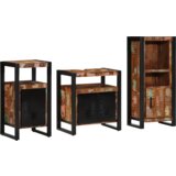 vidaXL Set namještaja za kupaonicu 3 pcs Čvrsto reciklirano drvo | shoptok.hr