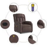 vidaXL Električni masažni naslanjač rjavo umetno usnje | Shoptok.si