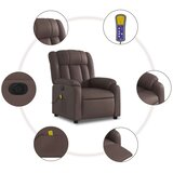 vidaXL Električni masažni naslonjač od umjetne kože smeđi | shoptok.hr