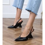 D/CEO Black sandals on a geometric wedge Kokkes | Shoptok.si