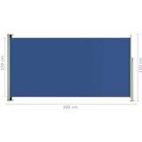 vidaXL Uvlačiva bočna tenda za terasu 160 x 300 cm plava | shoptok.hr