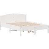  The Living Store Posteljni okvir brez vzmetnice bel 135x190 cm trdna borovina - Posteljni Okvir, (21501633) | Shoptok.si