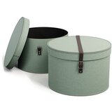 Bigso Box of Sweden Mentolno zelene kartonaste škatle s pokrovom za shranjevanje v kompletu 2 ks ø 37,5x25,5 cm Rut – | Shoptok.si