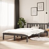 Maison Chic Posteljni okvir - Dvoposteljna postelja - Zakonska postelja siv iz trdnega lesa 120x200 cm-J15058, (21766272) | Shoptok.si