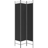 Sobna pregrada s 3 panela crna 120x220 cm od tkanine | Eponuda.com