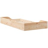  Krevetna konstrukcija Smeđa 75 x 190 cm Čvrsto borovo drvo Bež | Shoptok.si