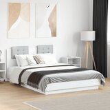 Furnova Posteljni okvir z vzglavjem in LED bel 140x190 cm, (21937798) Cene