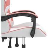 vidaXL Gaming stol Bela in roza umetno usnje | Shoptok.si