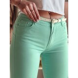 DStreet Spodnie damskie skinny z paskiem VIVASKIN miętowe | shoptok.hr