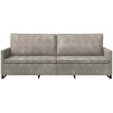 SOFA za 3 osobe Svjetlosiva 220 x 81 x 82 cm Umjetni sued Slike