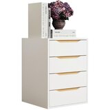 MID.YOU Nočna omarica Malira M, bela, barva hrasta | Shoptok.si