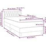 Box spring postelja z vzmetnico roza 90x220 cm žamet, (22054054) | Shoptok.si