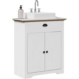 vidaXL Kupaonski ormarić za umivaonik "BODO" bijelo-smeđi 70x35x80 cm | shoptok.hr