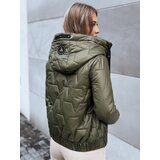 DStreet Women's quilted autumn jacket LOVE YOU green Cene