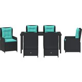  Vrtni set za objed s jastukom 7 pcs Crna Poli ratan | shoptok.hr