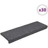 vidaXL Stopniščne preproge 30 kosov 65x21x4 cm temno sive pravokotne robove | Shoptok.si