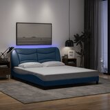  Okvir kreveta s LED-om bez madraca Hvar plavi 160 x 200 cm od tkanine | Eponuda.ba