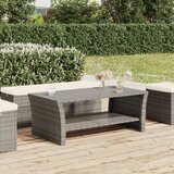 vidaXL Klubska mizica siva 100x50x40 cm poli ratan cene