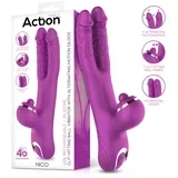 Nico Vibrator with Clit Hitting Ball & Alternating Dildos Purple