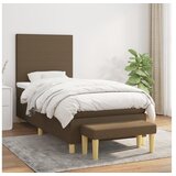 Krevet s oprugama i madracem tamnosmeđi 100 x 200 cm od tkanine | shoptok.hr