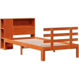 vidaXL Knjižna postelja brez vzmetnice vošč. rjava 100x200 cm borovina | Shoptok.si