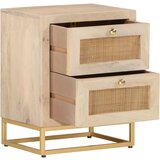 Furnova Nočna omarica 40x30x50 cm trden mangov les in železo, (21926143) | Shoptok.si