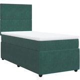 vidaXL Box spring postelja z vzmetnico temno zelena 90x200 cm žamet, (21305471) | Shoptok.si