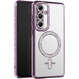 AVIZAR Diamantno ohišje za Samsung Galaxy A56 MagSafe Obris Strass, Vijolična, (5000011319) | Shoptok.si