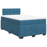 The Living Store Box spring postelja z vzmetnico temno moder 120x190 cm žamet - Box Spring Postelja, (21458193) | Shoptok.si