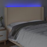  LED uzglavlje krem 183 x 16 x 118/128 cm od tkanine | Eponuda.ba