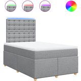 Maison Chic Box spring postelja - Vzmetna postelja z vzmetnico svetlo siva 120x200 cm blago SL4552, (21903045) | Shoptok.si