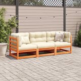  3-dijelni set vrtnih sofa s jastucima voštano smeđi od borovine | shoptok.hr
