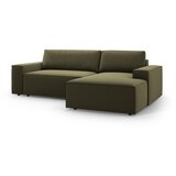 Micadoni Zelena raztegljiva kotna sedežna garnitura iz tkanine bouclé (desni kot) Jodie – Home | Shoptok.si