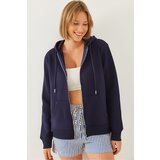 Bianco Lucci Women's Kangaroo Pocket Hooded Cardigan MBHS013