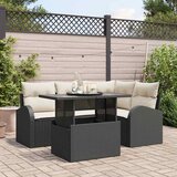  Sjedeća garnitura za vrt 5 kom. 4-Broj sjedala Crna Poli ratan 179 x 124 x 85 cm | shoptok.hr